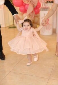 Pudra Pembe Çocuk Abiye Elbise Tüllü